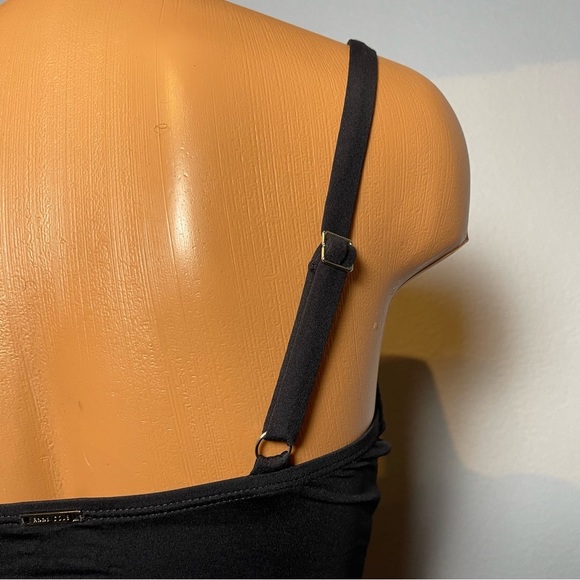 Nwt Anne Cole O-Ring Deep Plunge Black Tank Swimsuit (SW05) - Picture 8 of 11